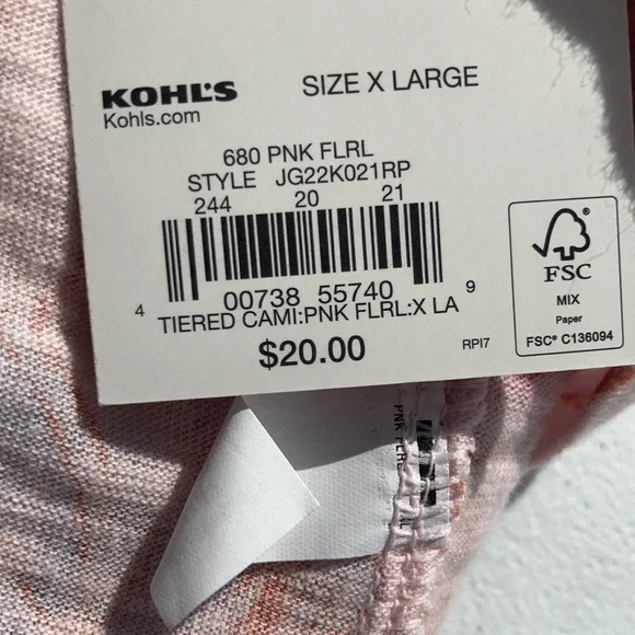 SO pink floral tiered cami boho top M XL or XXL jr - Picture 17 of 17